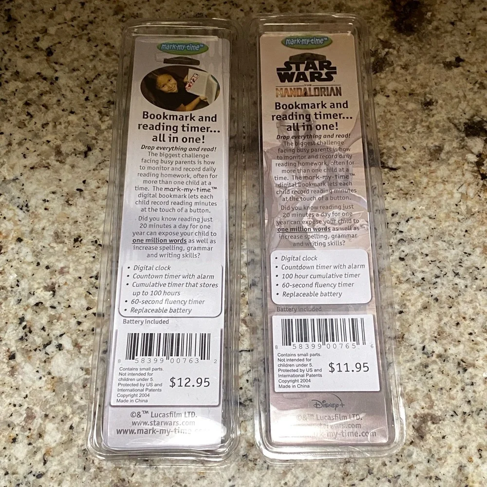Star Wars Bookmark Reading Timer Set Princess Leia & Mandalorian Baby Yoda NEW